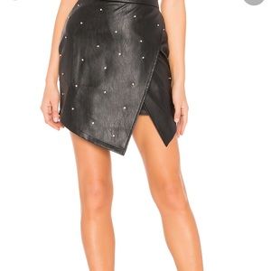 Black leather skirt-Revolve